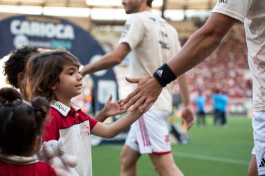 Rio de Janeiro, Rio de Janeiro, Brezilya - 7 Nisan 2024. Flamengo x Nova Iguau Maracan Stadyumu 'nda. Carioca Şampiyonası Finali.                    