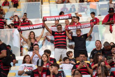 Rio de Janeiro, Rio de Janeiro, Brezilya - 7 Nisan 2024. Flamengo x Nova Iguau Maracan Stadyumu 'nda. Carioca Şampiyonası Finali.                    