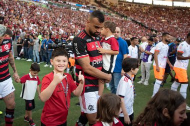 Rio de Janeiro, Rio de Janeiro, Brezilya - 7 Nisan 2024. Flamengo x Nova Iguau Maracan Stadyumu 'nda. Carioca Şampiyonası Finali.                    