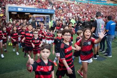Rio de Janeiro, Rio de Janeiro, Brezilya - 7 Nisan 2024. Flamengo x Nova Iguau Maracan Stadyumu 'nda. Carioca Şampiyonası Finali.                    