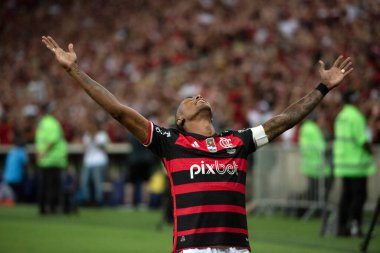 Rio de Janeiro, Rio de Janeiro, Brezilya - 7 Nisan 2024. Flamengo x Nova Iguau Maracan Stadyumu 'nda. Carioca Şampiyonası Finali.                    