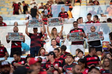 Rio de Janeiro, Rio de Janeiro, Brezilya - 7 Nisan 2024. Flamengo x Nova Iguau Maracan Stadyumu 'nda. Carioca Şampiyonası Finali.                    