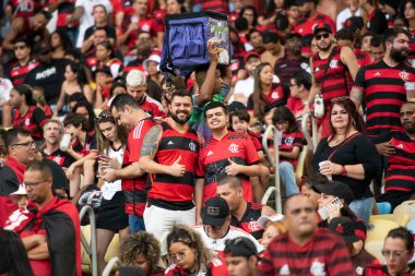 Rio de Janeiro, Rio de Janeiro, Brezilya - 7 Nisan 2024. Flamengo x Nova Iguau Maracan Stadyumu 'nda. Carioca Şampiyonası Finali.                    
