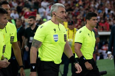 Rio de Janeiro, Rio de Janeiro, Brezilya - 17 Nisan 2024. Flamengo x Sao Paulo - Campeonato Brasileiro.           
