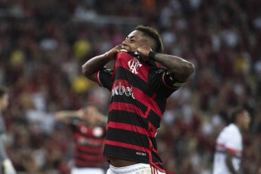Rio de Janeiro, Rio de Janeiro, Brezilya - 17 Nisan 2024. Flamengo x Sao Paulo - Campeonato Brasileiro.           