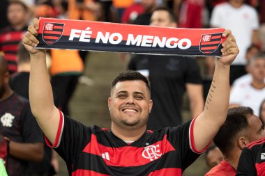 Rio de Janeiro, Rio de Janeiro, Brezilya - 17 Nisan 2024. Flamengo x Sao Paulo - Campeonato Brasileiro.           