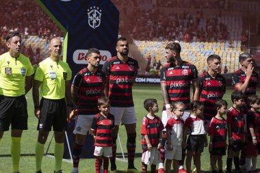 Rio de Janeiro, Rio de Janeiro, Brezilya - 28 Nisan 2024. Flamengo x Botafogo Brezilya Şampiyonası için Maracana Stadyumu 'nda.                    