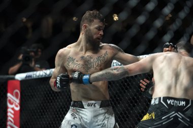 Rio de Janeiro (RJ), 04/05/2024 - UFC 301 - PANTOJA VS ERCEG - Lightweight fight between Rufly x Mullarkey at Farmasi Arena. clipart