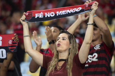 Rio de Janeiro, Rio de Janeiro, Brezilya - 15 Mayıs 2024. Flamengo x Bolivar (BOL), Maracana Stadyumu 'ndaki Libertadores.           