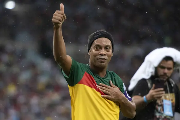 stock image Rio de Janeiro, Rio de Janeiro, Brazil - May 26, 2024. Union and team Hope, Solidarity game at the Maracana stadium.               