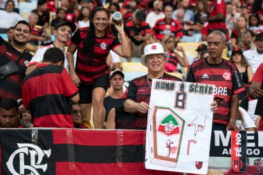 Rio de Janeiro, Rio de Janeiro, Brezilya - 23 Haziran 2024. Fluminense x Flamengo Maracana Stadyumu.             