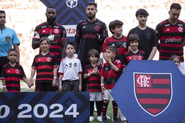 Rio de Janeiro, Rio de Janeiro, Brezilya - 28 Temmuz 2024. Flamengo x Atletico GO Maracana Stadyumu.                  