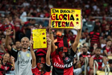 Rio de Janeiro, Rio de Janeiro, Brezilya - 15 Ağustos 2024. Flamengo x Bolivar Maracan Stadyumu - Libertadores.          
