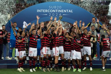 Rio de Janeiro (RJ), 24 / 08 / 2024 - FLAMENGO x OLYMPIACOS - Maracan 'daki Flamengo x Olympiacos maçı, Kıtalararası Alt- 20 finalinin finali.                   