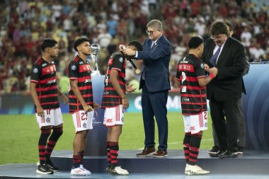 Rio de Janeiro (RJ), 24 / 08 / 2024 - FLAMENGO x OLYMPIACOS - Maracan 'daki Flamengo x Olympiacos maçı, Kıtalararası Alt- 20 finalinin finali.                   