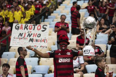 Rio de Janeiro (RJ), 24 / 08 / 2024 - FLAMENGO x OLYMPIACOS - Maracan 'daki Flamengo x Olympiacos maçı, Kıtalararası Alt- 20 finalinin finali.                   