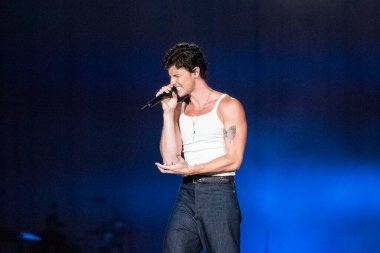 Rio de Janeiro, Rio de Janeiro, Brasil - 22 Eylül 2024: Şarkıcı Shawn Mendes Rio 'da Rock' ın yedinci gününde Rock şehrinde 40 yıl.