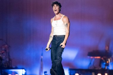 Rio de Janeiro, Rio de Janeiro, Brasil - 22 Eylül 2024: Şarkıcı Shawn Mendes Rio 'da Rock' ın yedinci gününde Rock şehrinde 40 yıl.