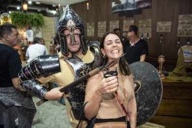 Rio de Janeiro, Rio de Janeiro, Brezilya - 13 Ekim 2024. Dela Biere Dünya Kupası 2024, Pier Maua 'daki en büyük bira festivali..          