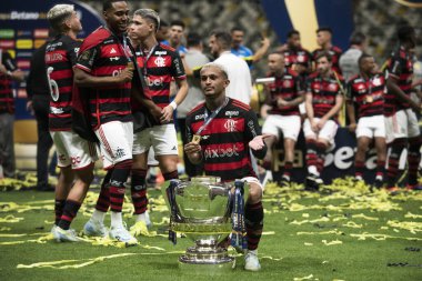 Rio de Janeiro (RJ), 10 / 11 / 2024 - FLAMENGO X ATLETICO MG - Atletico MG x Flamengo Brezilya Kupası finalinin ikinci maçı MRV Arena 'da.                       