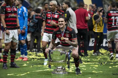 Rio de Janeiro (RJ), 10 / 11 / 2024 - FLAMENGO X ATLETICO MG - Atletico MG x Flamengo Brezilya Kupası finalinin ikinci maçı MRV Arena 'da.                       