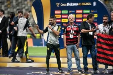 Rio de Janeiro (RJ), 10 / 11 / 2024 - FLAMENGO X ATLETICO MG - Atletico MG x Flamengo Brezilya Kupası finalinin ikinci maçı MRV Arena 'da.                       