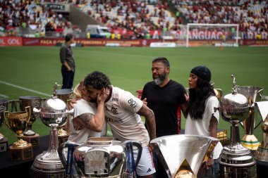 Rio de Janeiro, Rio de Janeiro, Brezilya - 08 Aralık 2024. Brezilya Şampiyonası için Flamengo x Vitoria.                        