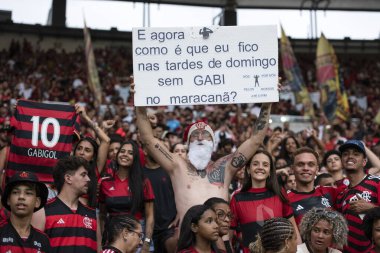 Rio de Janeiro, Rio de Janeiro, Brezilya - 08 Aralık 2024. Brezilya Şampiyonası için Flamengo x Vitoria.                        