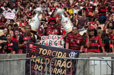 Rio de Janeiro, Rio de Janeiro, Brezilya - 08 Aralık 2024. Brezilya Şampiyonası için Flamengo x Vitoria.                        