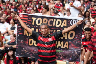 Rio de Janeiro, Rio de Janeiro, Brezilya - 08 Aralık 2024. Brezilya Şampiyonası için Flamengo x Vitoria.                        