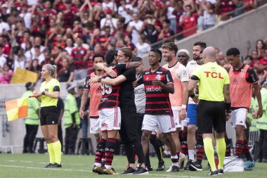 Rio de Janeiro, Rio de Janeiro, Brezilya - 08 Aralık 2024. Brezilya Şampiyonası için Flamengo x Vitoria.                        