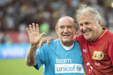 Rio de Janeiro (RJ), 12 / 28 / 2024 - 2024 all-STAR GAME - Zico, eski oyuncu ve organizatör, ve Renato Arago (Didi), UNICEF elçisi. Brezilya 'nın Zico' nun düzenlediği en büyük yardım etkinliği olan Maracan 'daki 20..