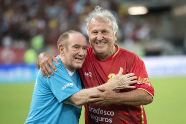 Rio de Janeiro (RJ), 12 / 28 / 2024 - 2024 All-STAR GAME - Zico, eski oyuncu ve organizatör ve Renato Arago (Didi), UNICEF elçisi. Brezilya 'nın Zico' nun düzenlediği en büyük yardım etkinliği olan Maracan 'daki 20.