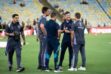 Rio de Janeiro, Rio de Janeiro, Brezilya - 12 Şubat 2025. Flamengo x Botafogo, Carioca Şampiyonası için Maracana Stadyumu 'nda..                            