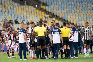 Rio de Janeiro, Rio de Janeiro, Brezilya - 12 Şubat 2025. Flamengo x Botafogo, Carioca Şampiyonası için Maracana Stadyumu 'nda..                            