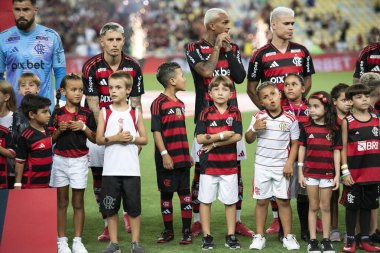 Rio de Janeiro, Rio de Janeiro, Brezilya - 12 Şubat 2025. Flamengo x Botafogo, Carioca Şampiyonası için Maracana Stadyumu 'nda..                            