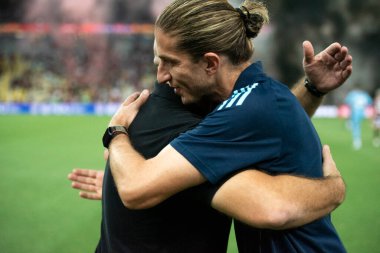 Rio de Janeiro, Rio de Janeiro, Brezilya - 12 Şubat 2025. Flamengo x Botafogo, Carioca Şampiyonası için Maracana Stadyumu 'nda..                            