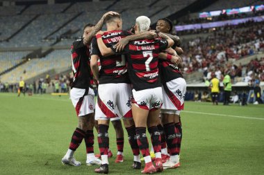 Rio de Janeiro, Rio de Janeiro, Brezilya - 12 Şubat 2025. Flamengo x Botafogo, Carioca Şampiyonası için Maracana Stadyumu 'nda..                            