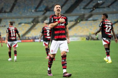 Rio de Janeiro, Rio de Janeiro, Brezilya - 12 Şubat 2025. Flamengo x Botafogo, Carioca Şampiyonası için Maracana Stadyumu 'nda..                            