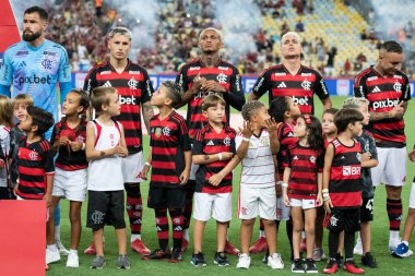 Rio de Janeiro, Rio de Janeiro, Brezilya - 12 Şubat 2025. Flamengo x Botafogo, Carioca Şampiyonası için Maracana Stadyumu 'nda..                            