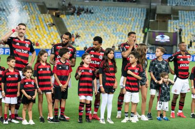 Rio de Janeiro, Rio de Janeiro, Brezilya - 12 Şubat 2025. Flamengo x Botafogo, Carioca Şampiyonası için Maracana Stadyumu 'nda..                            