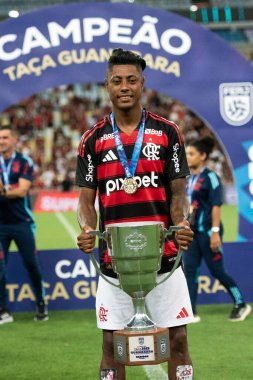 Rio de Janeiro, Rio de Janeiro, Brezilya - 22 Şubat 2025. Flamengo x Marica Carioca Şampiyonası için Maracana Stadyumu 'nda.                          