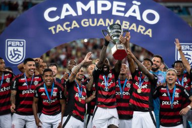Rio de Janeiro, Rio de Janeiro, Brezilya - 22 Şubat 2025. Flamengo x Marica Carioca Şampiyonası için Maracana Stadyumu 'nda.                          