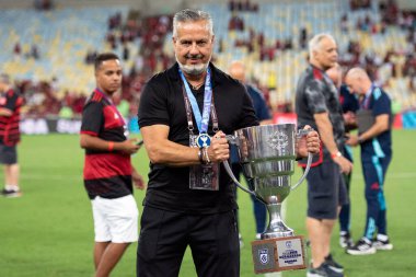 Rio de Janeiro, Rio de Janeiro, Brezilya - 22 Şubat 2025. Flamengo x Marica Carioca Şampiyonası için Maracana Stadyumu 'nda.                          