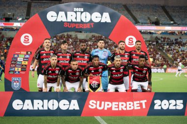 Rio de Janeiro, Rio de Janeiro, Brezilya - 22 Şubat 2025. Flamengo x Marica Carioca Şampiyonası için Maracana Stadyumu 'nda.                          