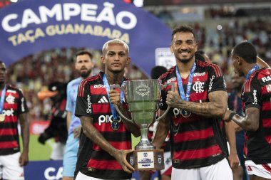 Rio de Janeiro, Rio de Janeiro, Brezilya - 22 Şubat 2025. Flamengo x Marica Carioca Şampiyonası için Maracana Stadyumu 'nda.                          