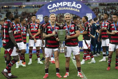 Rio de Janeiro, Rio de Janeiro, Brezilya - 22 Şubat 2025. Flamengo x Marica Carioca Şampiyonası için Maracana Stadyumu 'nda.                          