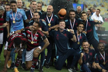 Rio de Janeiro, Rio de Janeiro, Brezilya - 16 Mart 2025. Flamengo x Fluminense Maracan Stadyumu 'nda. Flamengo Carioca Şampiyonu 2025                      