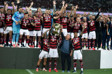 Rio de Janeiro, Rio de Janeiro, Brezilya - 16 Mart 2025. Flamengo x Fluminense Maracan Stadyumu 'nda. Flamengo Carioca Şampiyonu 2025                      