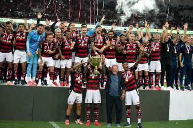 Rio de Janeiro, Rio de Janeiro, Brezilya - 16 Mart 2025. Flamengo x Fluminense Maracan Stadyumu 'nda. Flamengo Carioca Şampiyonu 2025                      